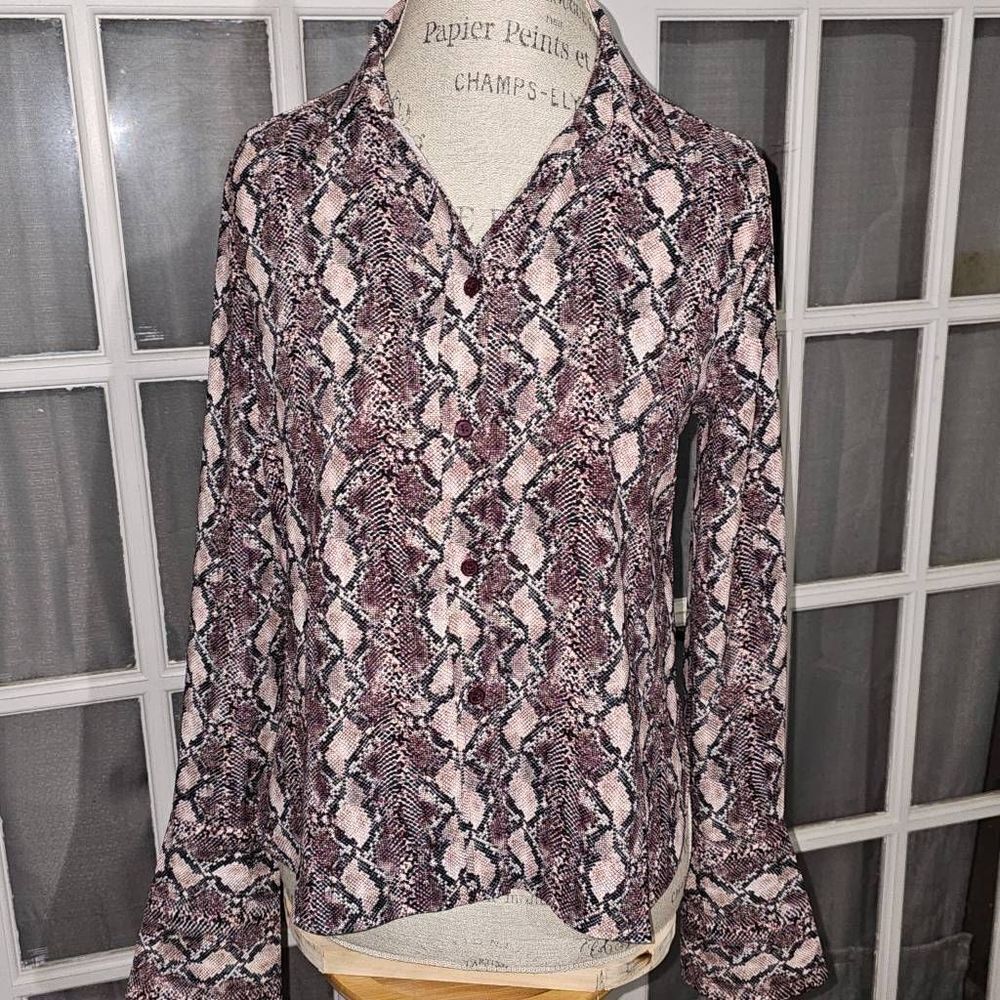 Equipment‎ Femme Womens Reptile Snake Print Shirt Blouse Small